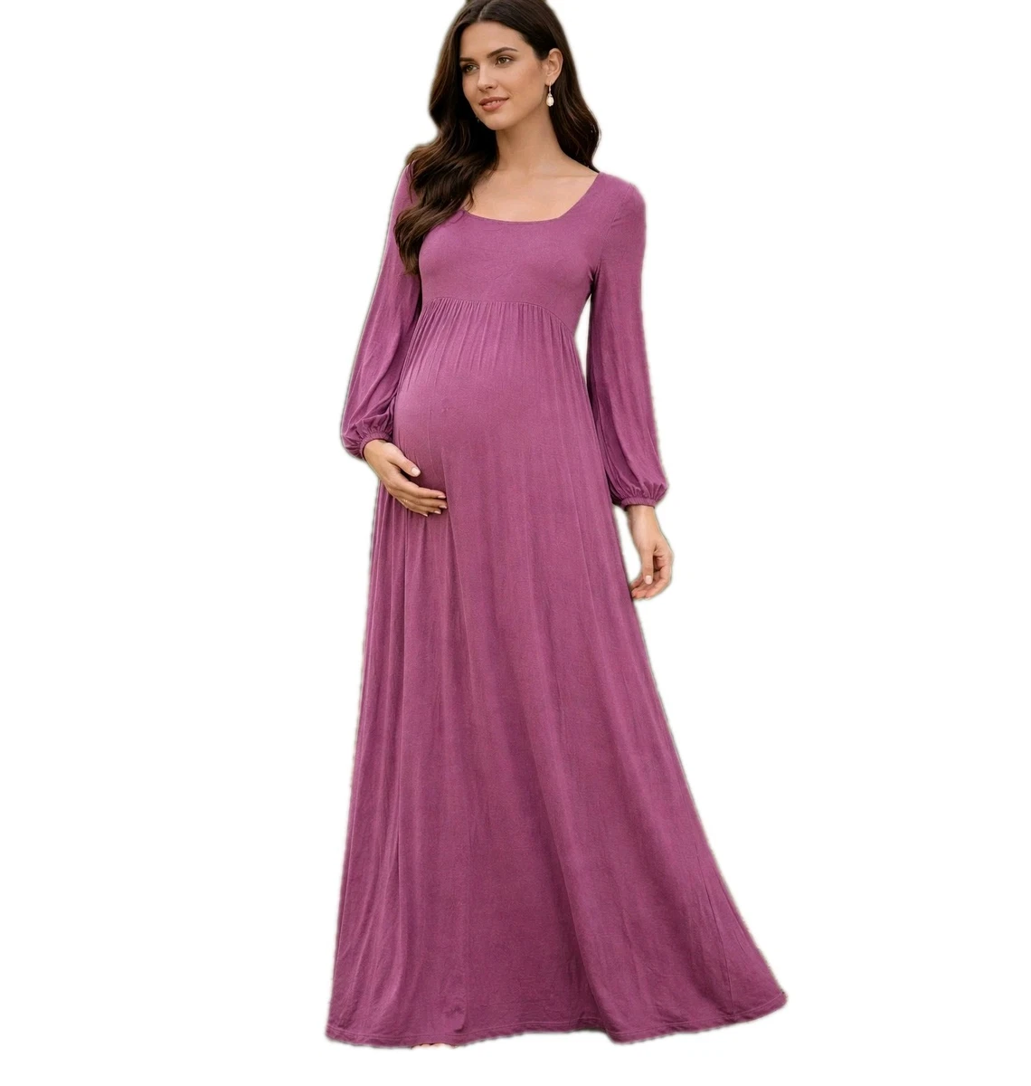 chinese dress ladies OUGES Fall Maternity Maxi Dresses Long Sleeve Wrap V Neck Baby Shower Dress  Maternity Clothes 2025(Apricot Floral,S) at Amazon Women's Clothing store