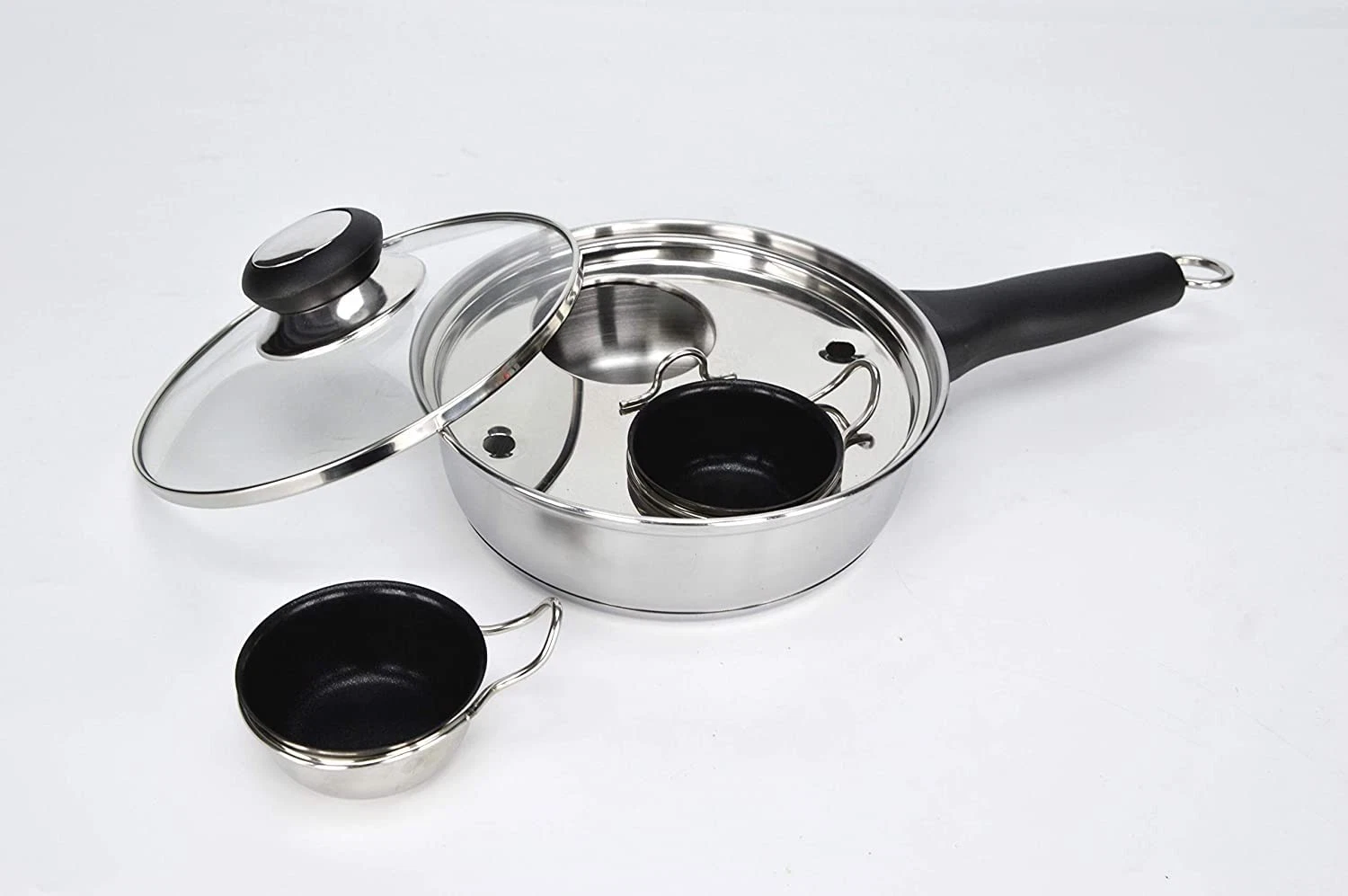 2 Cups Egg Poacher Pan - Stainless Steel Poached Egg Cooker – Perfect Poached...