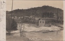 Falls Passumpsic Vermont VT 1910 River Dam Village Smokestack RPPC Postcard
