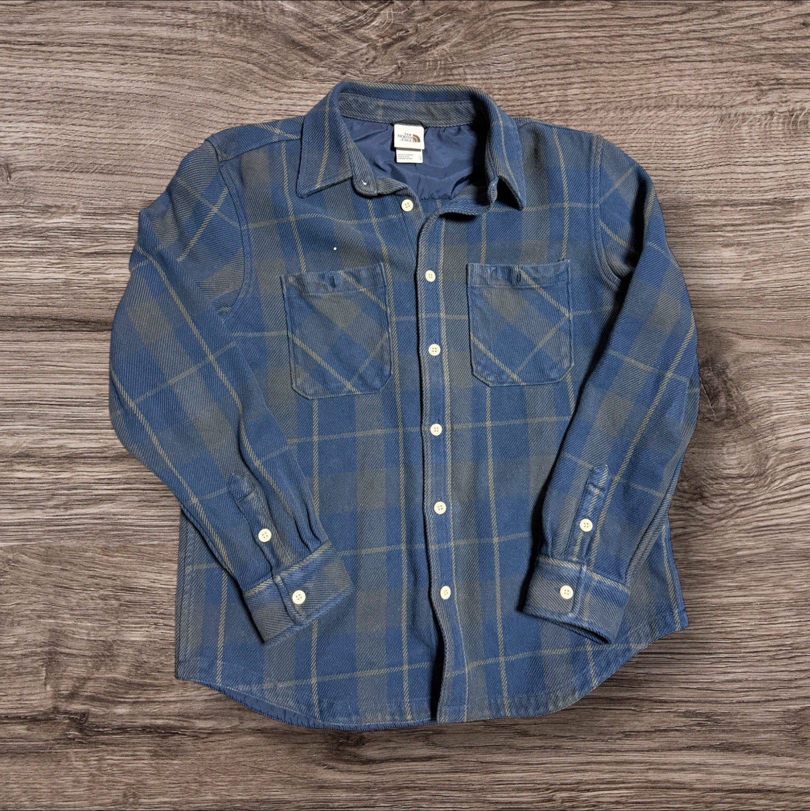 The North Face Plaid Flannel Shirt Large Button Up Long Sleeve Outdoor Heavy