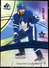 Timothy Liljegren 2020-21 SP Game Used Authentic Rookies #142 - Blue Burst /199