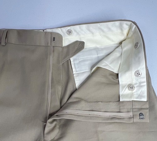 Pantalones chinos vintage Polo Ralph Lauren para hombre 38x32 tostados plisados con puños hechos en EE. UU. - Imagen 6 de 20