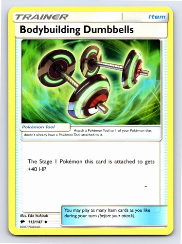 Bodybuilding Dumbbells 113/147 Uncommon SM - Burning Shadows Pokemon LP