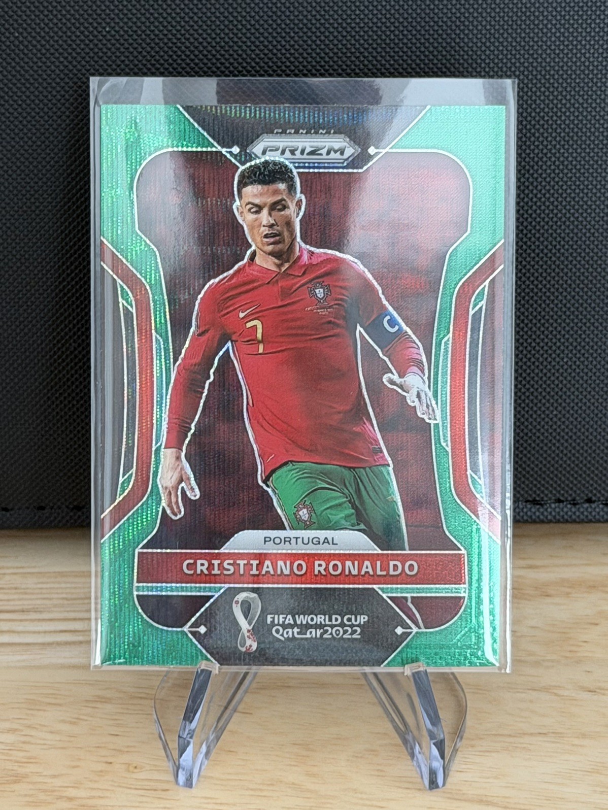 2022 PANINI PRIZM World Cup CRISTIANO RONALDO#175 GREEN WAVE PRIZM PORTUGAL 