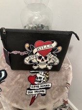 ED HARDY Love Kills Slowly Makeup Cosmetics Toiletry Clutch Bag Pouch
