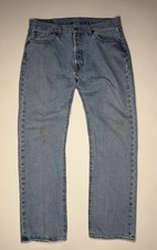 Vintage Levi  s 501 Button Fly Straight Leg Denim Jeans Size 32 x 30 