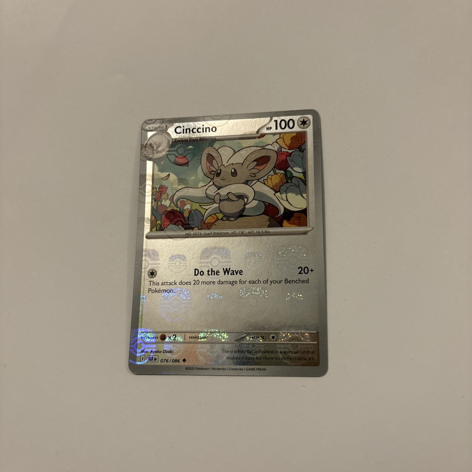 Cinccino (Master Ball Pattern) 076/086 SV: Black Bolt NM Pokemon Mint