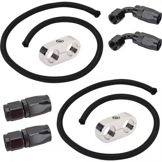 Custom 5ft Assembled Black Nylon/Rubber -6AN Transmission Oil Cooler Line Kit