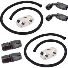 Custom 4ft Assembled Black Nylon/Rubber -6AN Transmission Oil Cooler Line Kit