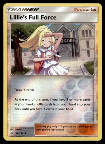 2019 Sun & Moon - Cosmic Eclipse Lillie’s Full Force #196 Light Play Holo