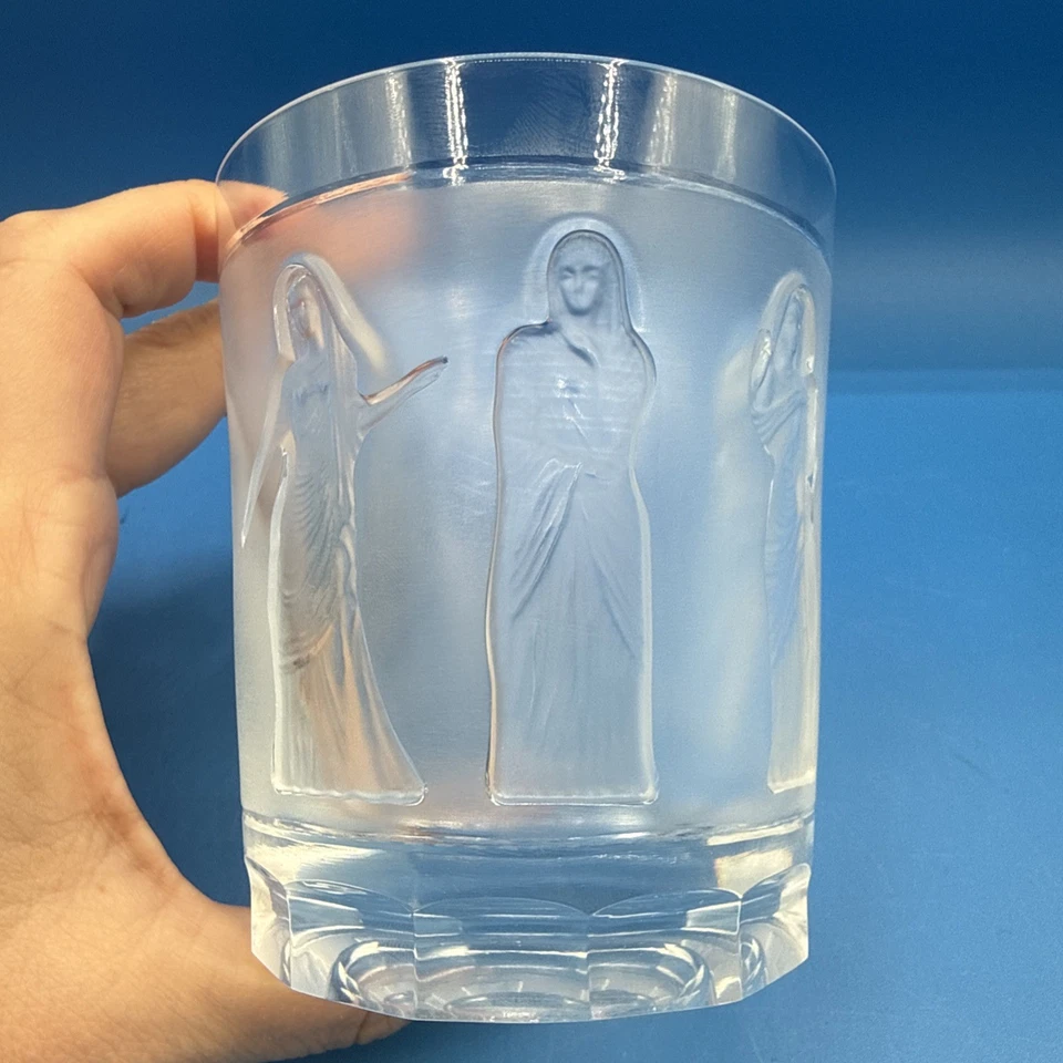 Lalique France Femmes Antique Frosted Glass Crystal 4" Low Ball Whiskey Tumbler - image 4 of 4