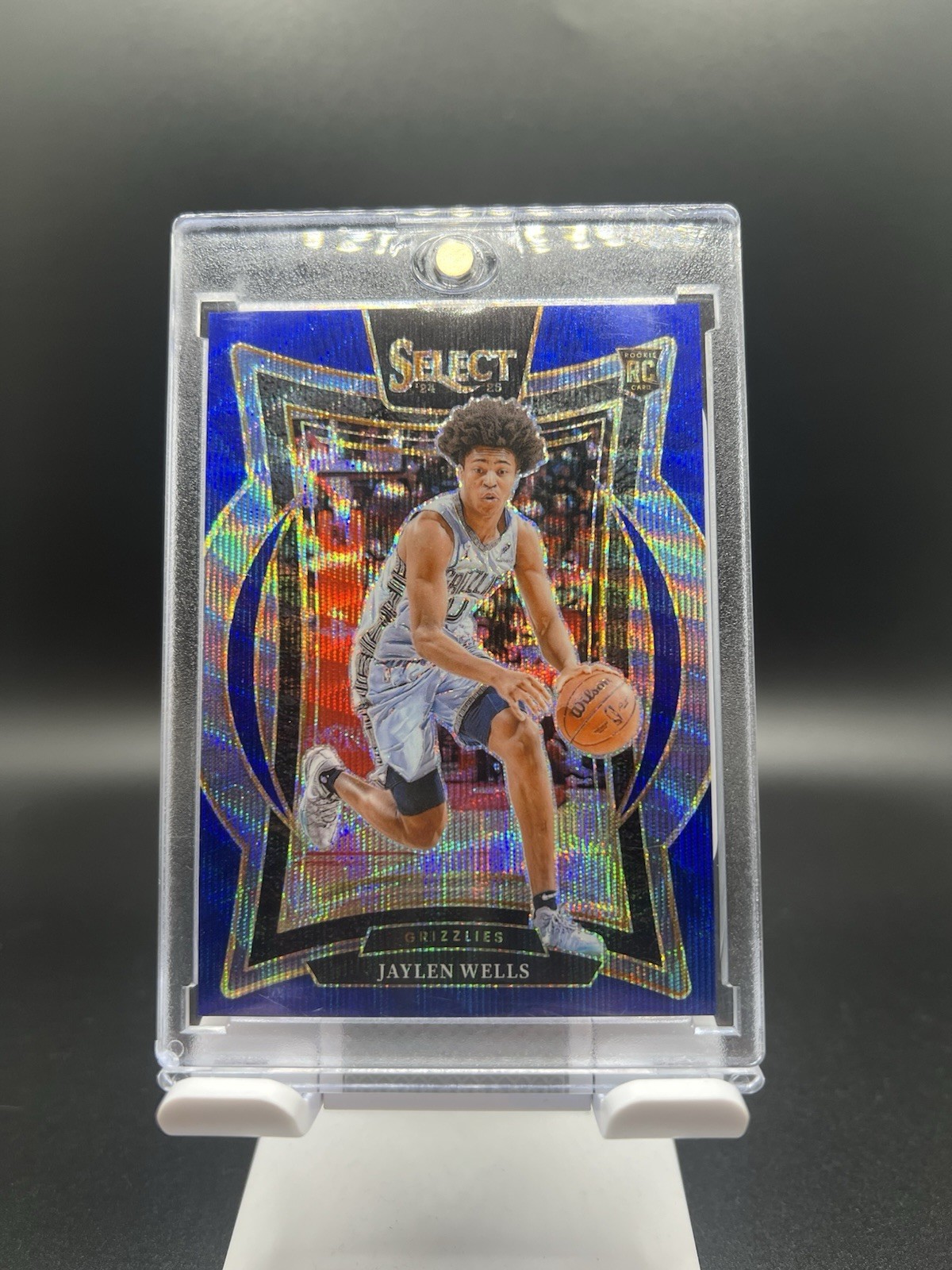 2024-25 Panini Select - Concourse Jaylen Wells #79 Blue Wave Prizm 75/75 BOOKEND