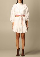 Zimmermann Dress Size 1 AU 10 US 6 Riders Panelled Mini Belted Button White $795