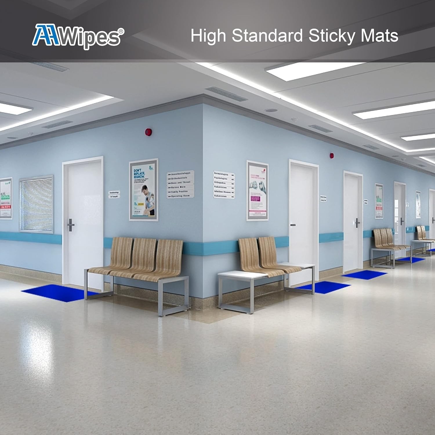 AAwipes Sticky Mat Tacky Pads Adhesive 24" x 36" 4 Packs, 30 Sheets/Packs, 12...