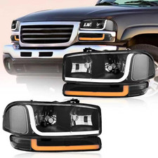 1999-2007 GMC Sierra Yukon LED DRL Headlight Assembly Compatible Replacement