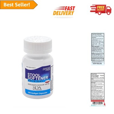 Non-Stimulant Docusate Sodium 100 mg Softgels - Digestive Comfort in 100 Count