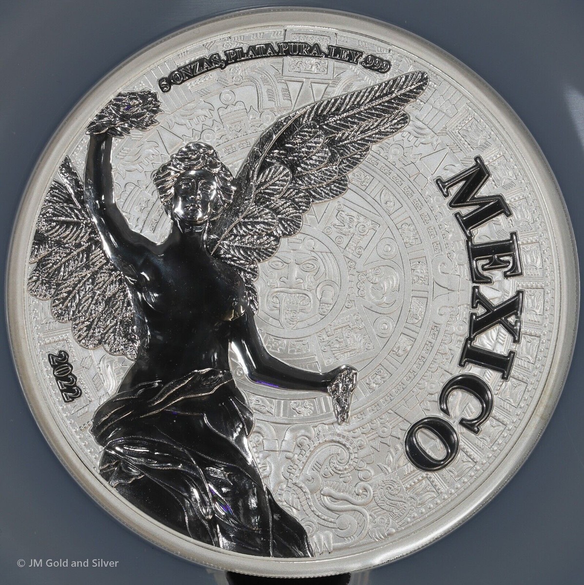 2022 5 oz Silver Medal Mexico Reverse Proof Angel of Independence