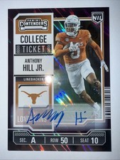 2025 contenders football College Ticket Anthony Hill Jr Autographed/50