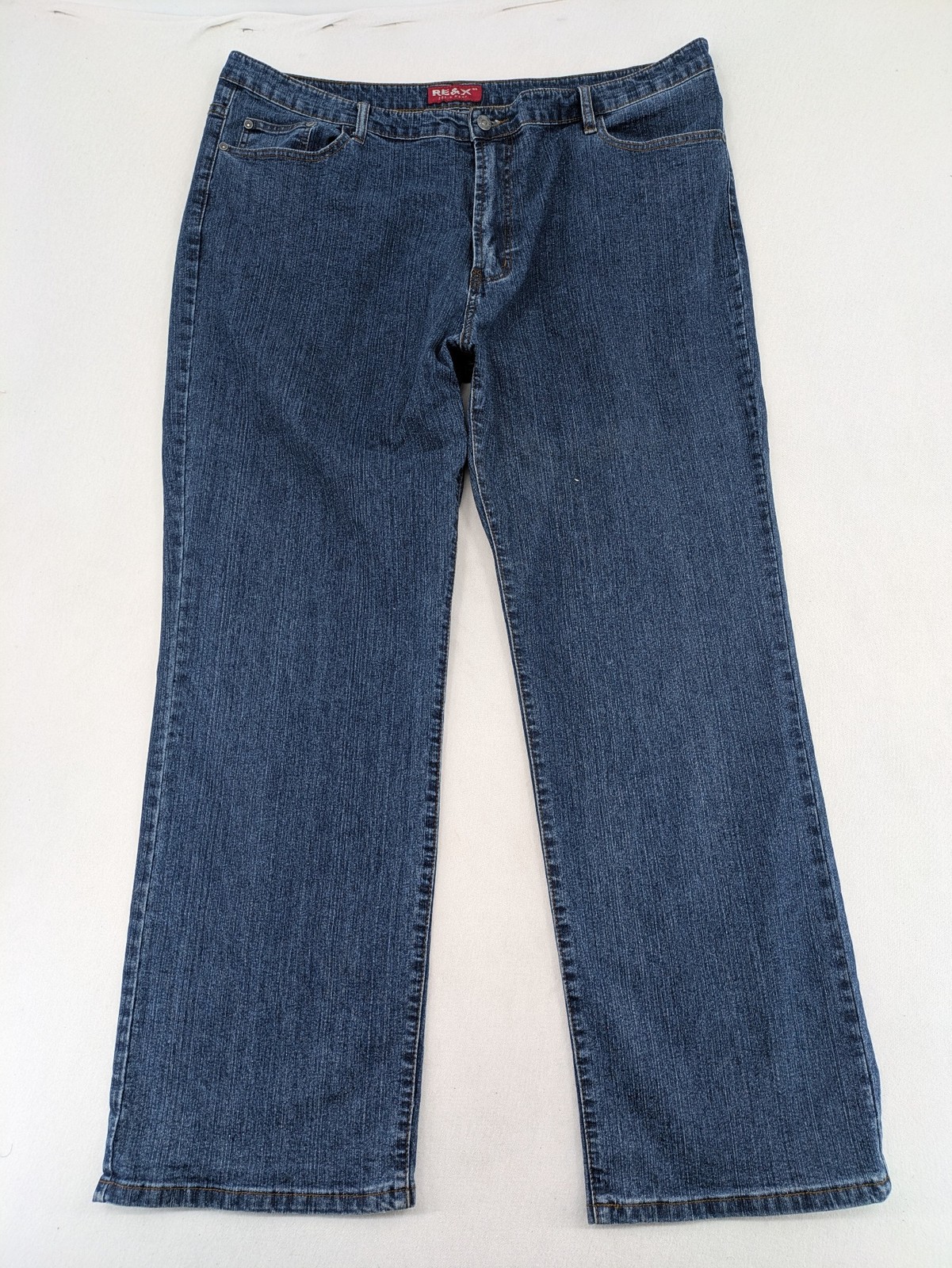 RE&X Damen Jeans Übergröße 62 Stretch Denim Straight Leg Dark Wash Blau