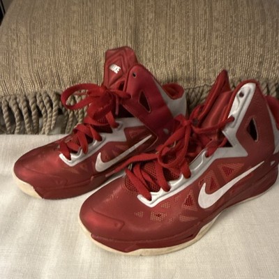 Nike Zoom Hyperchaos Red White Lace Up Men's Basketball Shoes Size 8