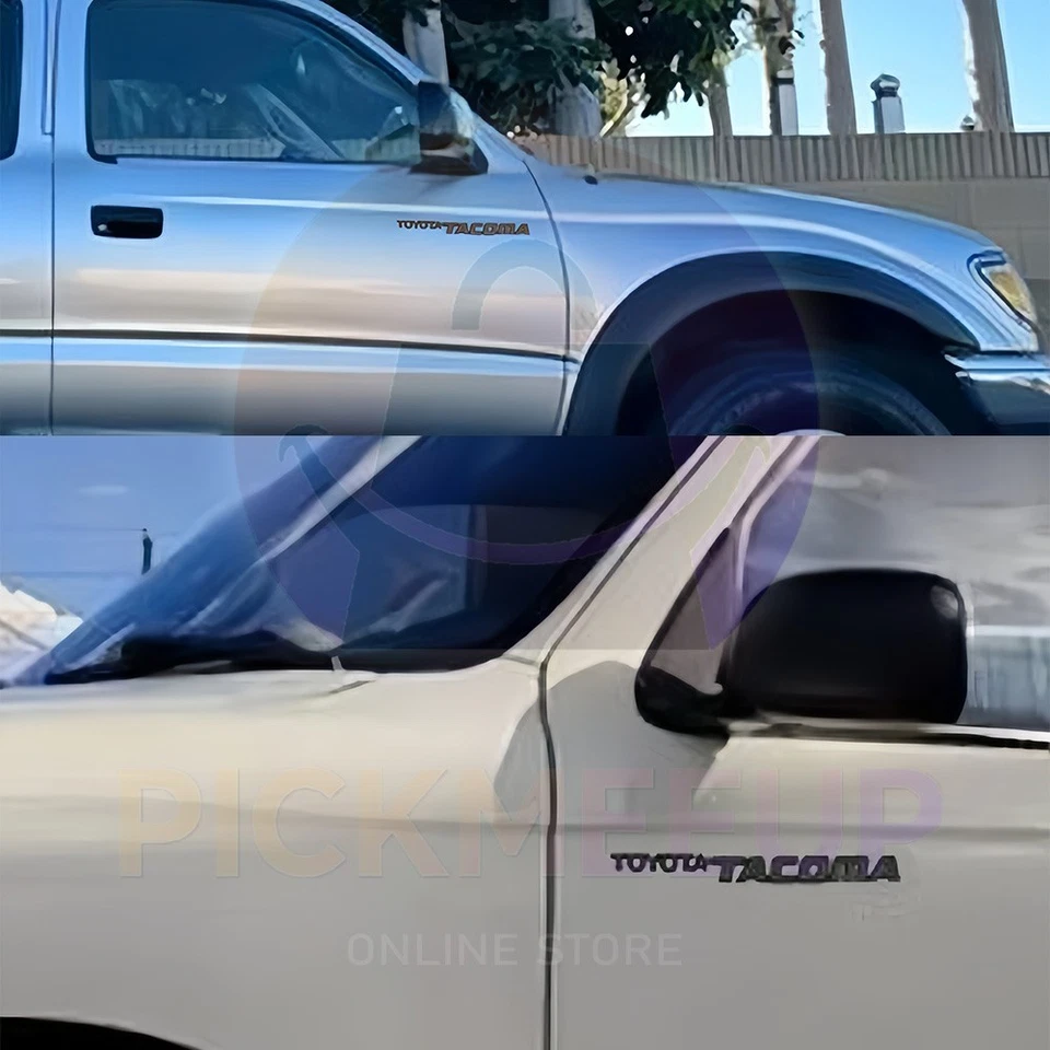 2Pcs 3D Matte Black Door Side Fender Badges For 1995-2004 Tacoma Letters Emblems Foto 2 de 4