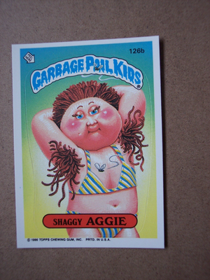 #ad 1986 Garbage Pail Kids series 4 Shaggy Aggie 126b GPK OS4 NM $2.50
