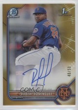2022 Bowman Chrome Prospect Gold Refractor 40/50 Robert Dominguez Auto 0nr3