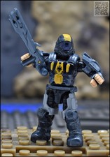 MINIFIGURA HALO MEGA BLOKS CONSTRUX UNSC ACERO AZUL ODST FLOOD HUNTER GCM32