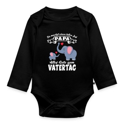 Du machst einen tollen Job Papa Vatertag Elefanten Baby Bio-Langarm-Body