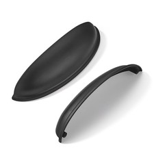 10 PCS 31/2 Inch Drawer Pulls Matte Black Cabinet Cup Handles 3.5 Inch Hole