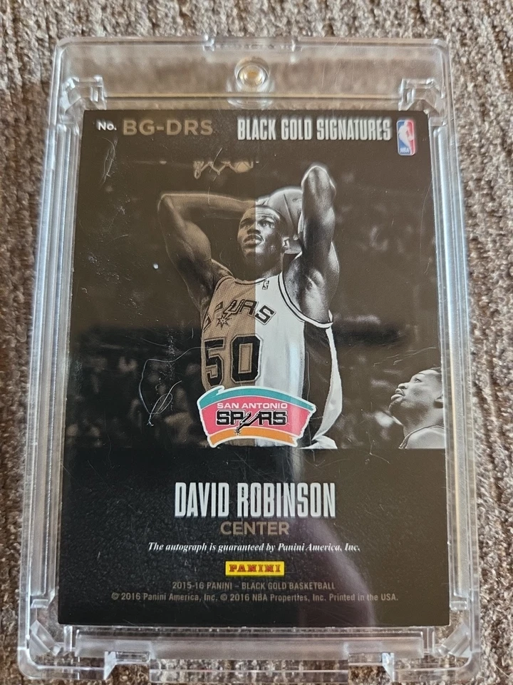 David Robinson Черные и Золотые Шпоры Panini Bg-drs 60/60 Авто Выпущенные Красивые - Изображение 2 из 4