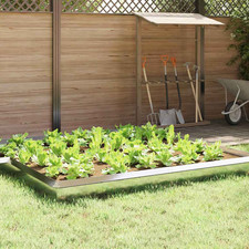 Garden Fence Silver Stainless Steel 50 x 3.5 x 25cm Snail Border Low Outdoor Use