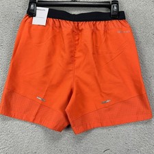 Nike Dri-Fit Training Shorts Boys Kids Large Orange Pull On Swoosh Athletic NEW