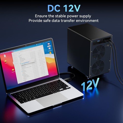 6 Bay Hard Drive Enclosure with Cooling Fan for 2.5“/3.5" SATA HDD/SSD with U... - Picture 9 of 9