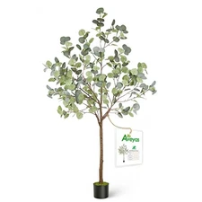 5ft Artificial Eucalyptus Tree for Home Decor, 5 Feet Large Faux Floor Plant ...