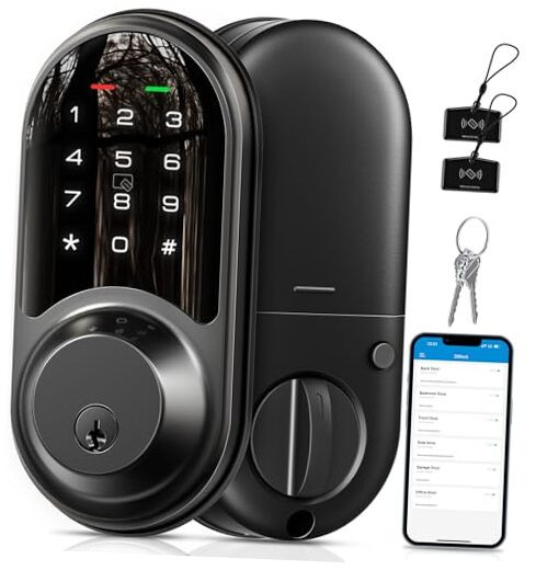 Smart Lock for Front Door Keyless Entry Matte Black Security