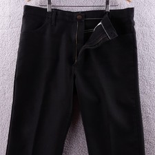 Vintage Wrangler 82BK Men's Black Polyester Work Pants Size 38x32 Stretech