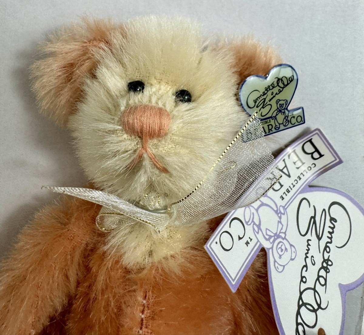 値下げbearlythere, inc made in U.S.A ANNIE Annette Funicello Collectible Bear Co “Peach Fuzz” Beary Licious