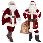 Mens Super Deluxe Santa Claus Fancy Dress Costume Father Christmas Suit