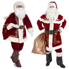 Mens Super Deluxe Santa Claus Fancy Dress Costume Father Christmas Suit