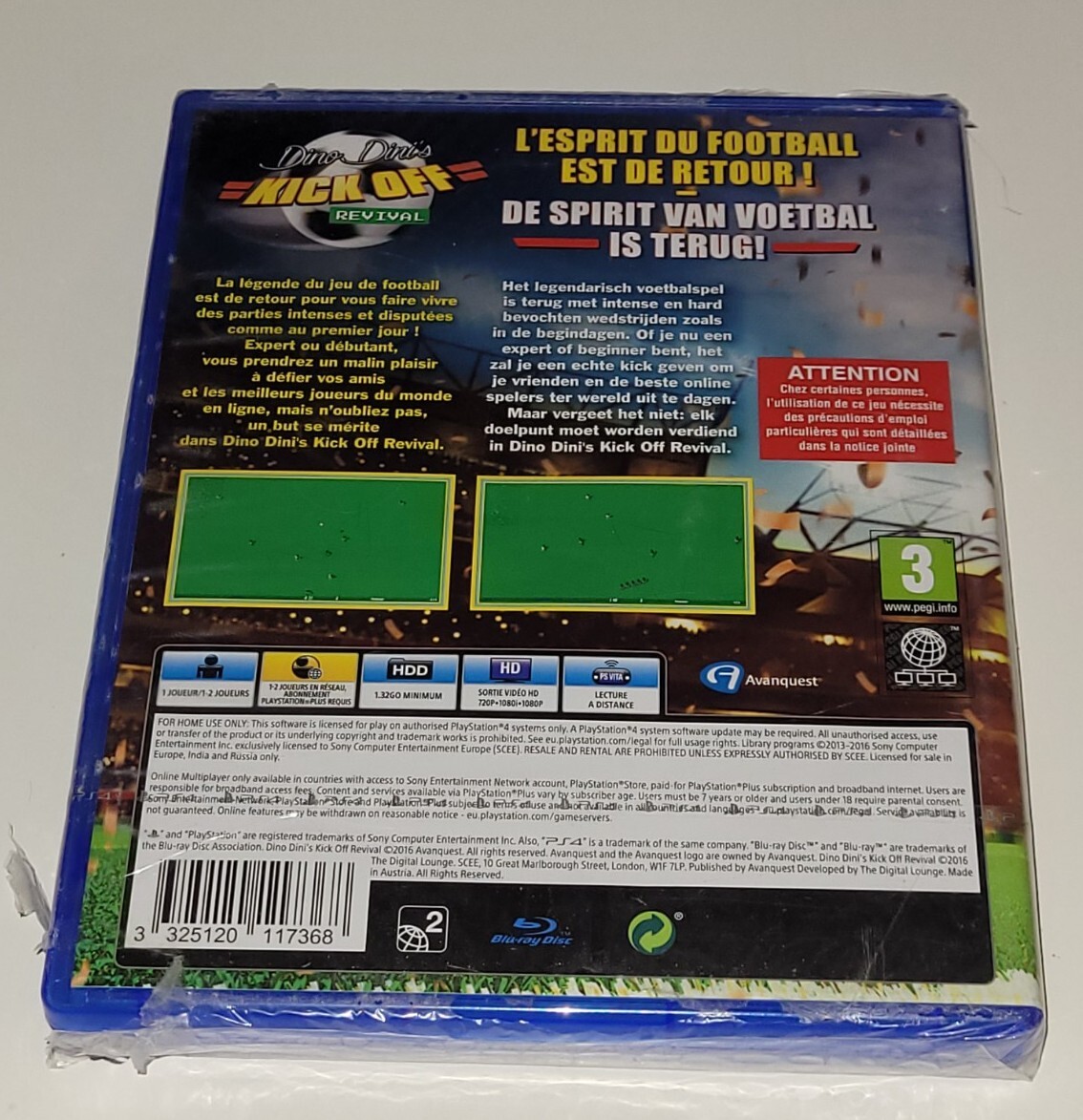 Jeu PS4 - Dino Dini's Kick Off Revival - Neuf Mais Emballage Abîmé