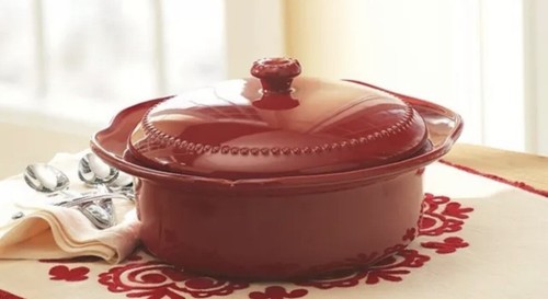 Princess House Pavillion Berry 2 Quart Qt Casserole Dish 2192 NEW !