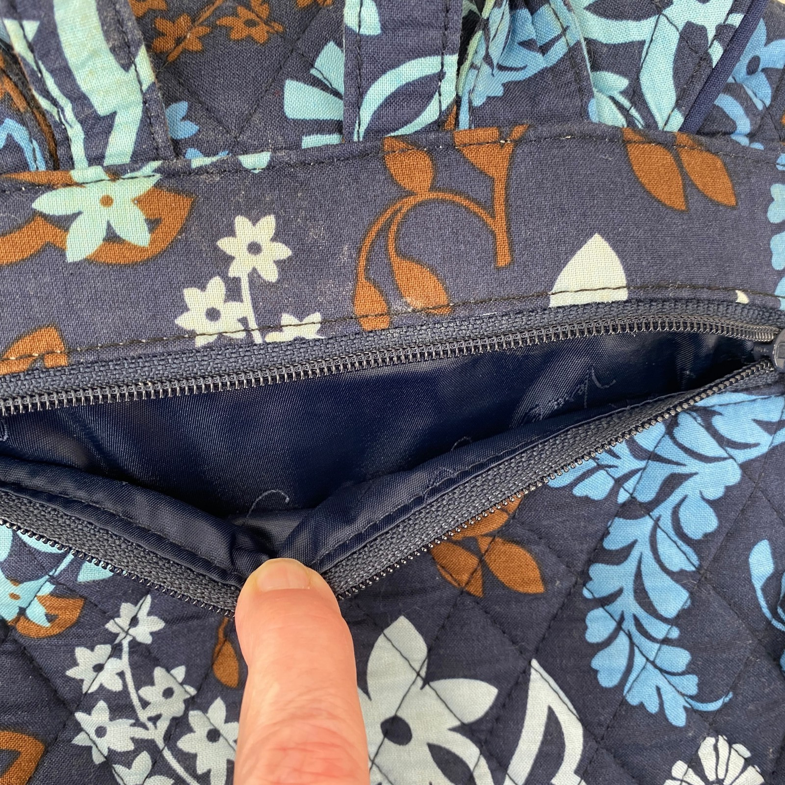 Vera Bradley Campus Tech Backpack Blue Java Flora… - image 13