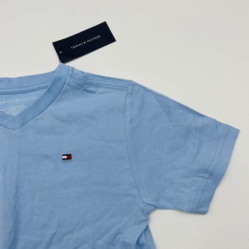 Tommy Hilfiger Little Boys Size 7 Fashion Flag V-Neck Short Sleeve Tee Blue 179 - Picture 3 of 5