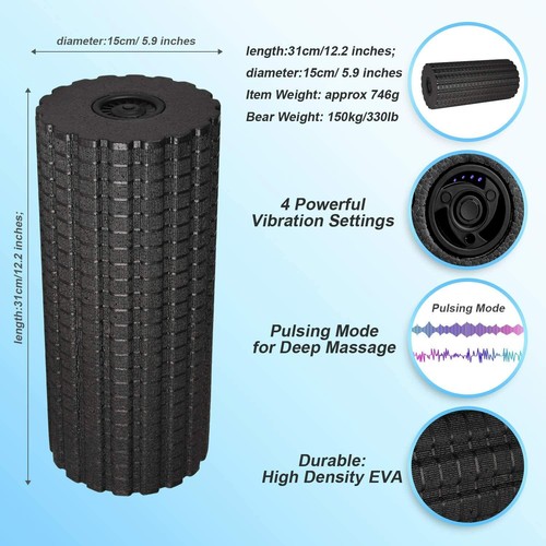 2 PACK Electric Foam Roller Massager for Muscle, Deep Tissue, Sports Therapy - Picture 3 of 5