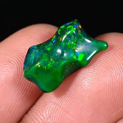 Äthiopische Schwarz Opal Nuggets Welo Poliert Grobem Natürlicher Edelstein 4.00