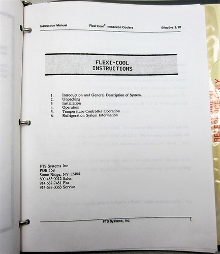 Enfriador de inmersión FTS Systems FC-00100 Flexicool edición 1992 manual - Imagen 4 de 10