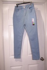 Nobo Women's Juniors Size 13 Blue High Rise Skinny Light Wash Stretch Denim Jean