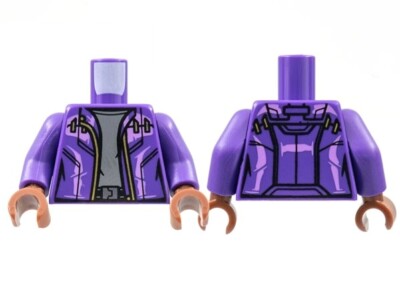 LEGO 973pb4418c01 MARVEL T'Challa Star-Lord Torso Jacket, Lavender Trim, Gold Zi