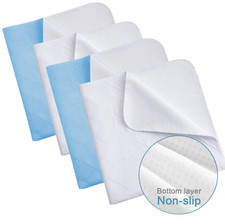 4 Incontinence Bed Pads Reusable Hospital Underpad Bed Mat Anti-Slip 34"x36"